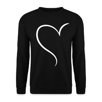 White Half Heart Love - Unisex Sweatshirt - black - Front - Alina (178cm) & Michal (187cm)