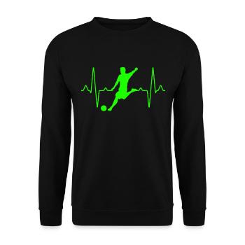 Fußball Herzschlag - Unisex Pullover - Schwarz - Vorne - Alina (178cm) & Michal (187cm)