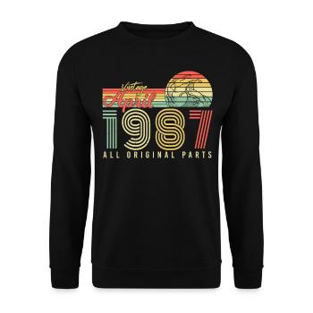Salutations d’anniversaire 1987 Avril - Sweat-shirt Unisexe - noir - Devant - Alina (178cm) & Michal (187cm)