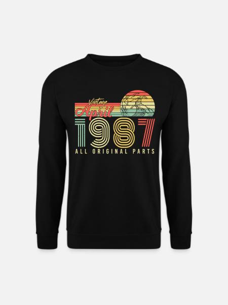Salutations d’anniversaire 1987 Avril - Sweat-shirt Unisexe - noir