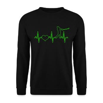 Golf Heartbeat - Unisex Sweatshirt - black - Front - Alina (178cm) & Michal (187cm)