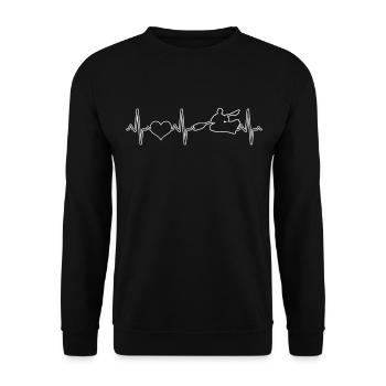 Canoe Kayak Heartbeat - Unisex Sweatshirt - black - Front - Alina (178cm) & Michal (187cm)