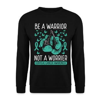 Cervical Cancer Awareness Cervical Cancer Warrior - Unisex Sweatshirt - black - Front - Alina (178cm) & Michal (187cm)