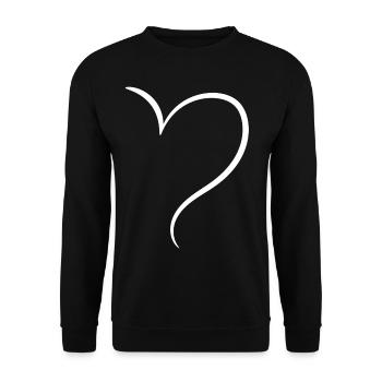 White Half Heart Love - Unisex Sweatshirt - black - Front - Alina (178cm) & Michal (187cm)