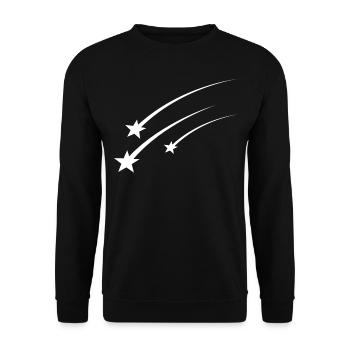 White shooting stars - Unisex Sweatshirt - black - Front - Alina (178cm) & Michal (187cm)