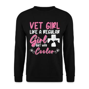Vet Girl Like A Regular Girl Vet Tech Veterinarian - Unisex Sweatshirt - black - Front - Alina (178cm) & Michal (187cm)