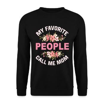 My Favorite People Call Me Mom - Unisex Pullover - Schwarz - Vorne - Alina (178cm) & Michal (187cm)