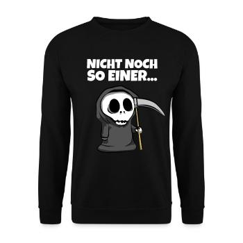 Nicht noch so einer... - Sensenmann Grim Reaper - Unisex Pullover - Schwarz - Vorne - Alina (178cm) & Michal (187cm)
