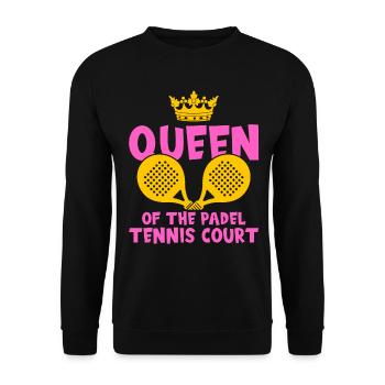 Padel Queen pour les joueurs de padel - Sweat-shirt Unisexe - noir - Devant - Alina (178cm) & Michal (187cm)