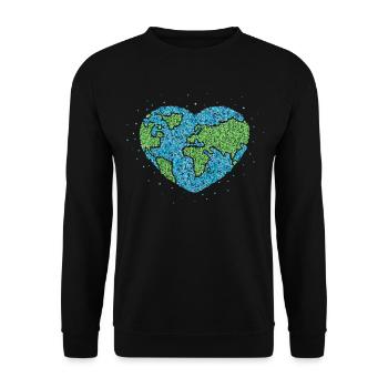 Earth Environment Climate Heart Climate Protection - Unisex Sweatshirt - black - Front - Alina (178cm) & Michal (187cm)