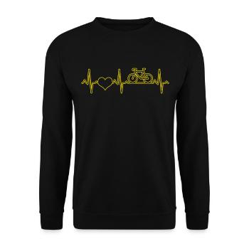 Bicycle Heartbeat - Unisex Sweatshirt - black - Front - Alina (178cm) & Michal (187cm)