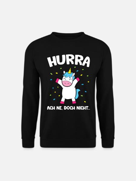Süßes Einhorn Hurra Ach ne doch nicht Konfetti - Unisex Pullover - Schwarz