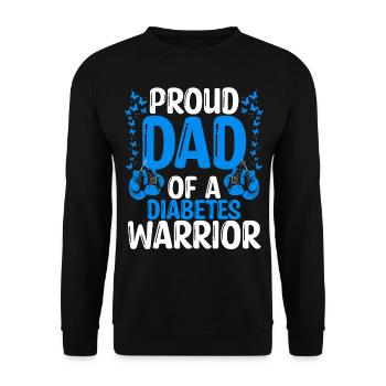 Diabetes Movement Ribbon Dad of a Warrior - Unisex Pullover - Schwarz - Vorne - Alina (178cm) & Michal (187cm)