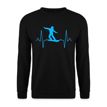 Snowboarding Heartbeat - Unisex Sweatshirt - black - Front - Alina (178cm) & Michal (187cm)