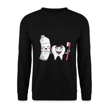 Zahnarzt - Unisex Pullover - Schwarz - Vorne - Alina (178cm) & Michal (187cm)