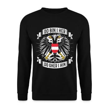 Österreich Flagge Wien Tirol Steiermark Austria - Unisex Pullover - Schwarz - Vorne - Alina (178cm) & Michal (187cm)