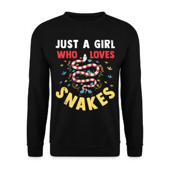 Schlange Giftig Kobra Reptilien Terrarium Snake - Unisex Pullover - Schwarz - Vorne - Alina (178cm) & Michal (187cm)