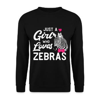 Zebra Africa Horse Hipster Gift Animal Stripe - Unisex Sweatshirt - black - Front - Alina (178cm) & Michal (187cm)