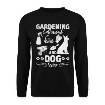 Garden lovers and dog lovers - Unisex Sweatshirt - black - Front - Alina (178cm) & Michal (187cm)