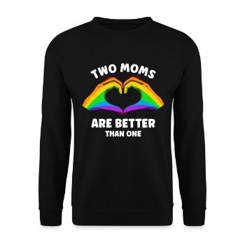 LGBTQ Regenbogen Gay Pride Mom - Unisex Pullover - Schwarz - Vorne - Alina (178cm) & Michal (187cm)