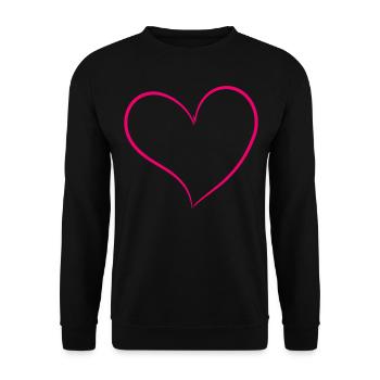Pinkes Herz - Unisex Pullover - Schwarz - Vorne - Alina (178cm) & Michal (187cm)