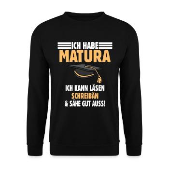 Maturanten Matura - Unisex Pullover - Schwarz - Vorne - Alina (178cm) & Michal (187cm)