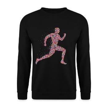 Jogger Runner Sport Fitness Jogging - Unisex Sweatshirt - black - Front - Alina (178cm) & Michal (187cm)