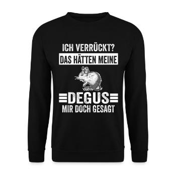 Deguhalter Degus Degu - Unisex Pullover - Schwarz - Vorne - Alina (178cm) & Michal (187cm)