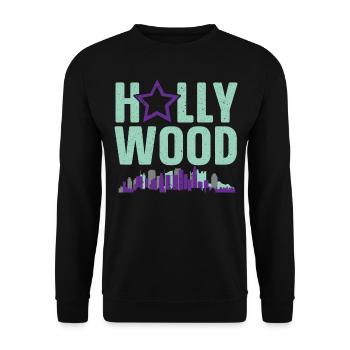 Hollywood America USA Vacation Travel Tourist - Unisex Sweatshirt - black - Front - Alina (178cm) & Michal (187cm)