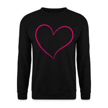 Pinkes Herz - Unisex Pullover - Schwarz - Vorne - Alina (178cm) & Michal (187cm)