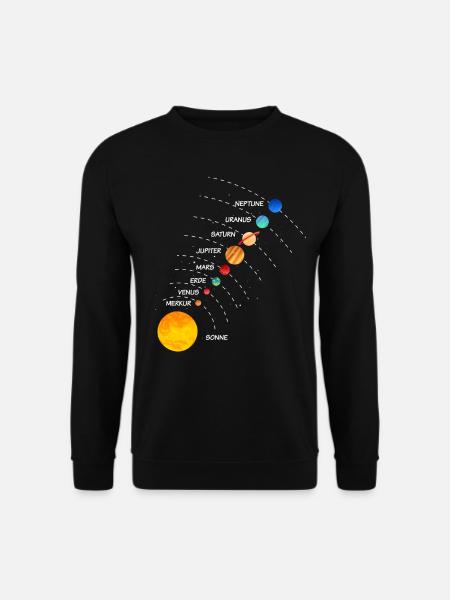 Sonnensystem Weltraum Planet Umlaufbahn - Unisex Pullover - Schwarz