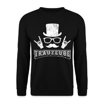 Trauzeuge - Unisex Pullover - Schwarz - Vorne - Alina (178cm) & Michal (187cm)