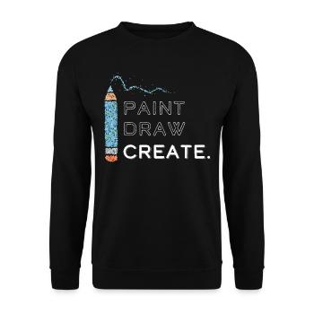 Dessin d’artiste Dessin Peinture - Sweat-shirt Unisexe - noir - Devant - Alina (178cm) & Michal (187cm)