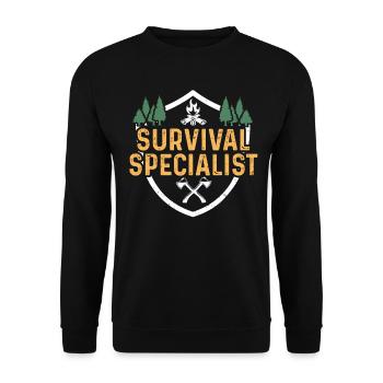 Survival Specialist Outdoor Bushcraft Survival - Unisex Sweatshirt - black - Front - Alina (178cm) & Michal (187cm)