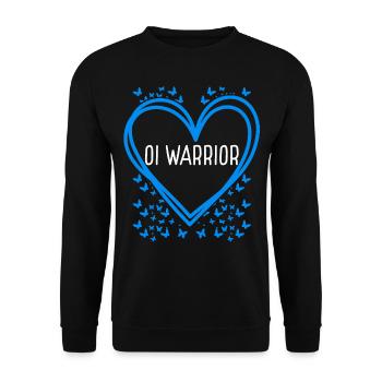 Osteogenesis Imperfecta Ribbon Fight Heart Warrior - Unisex Pullover - Schwarz - Vorne - Alina (178cm) & Michal (187cm)