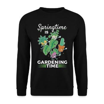 Le printemps est le temps du jardinage Amateurs de plantes Jardiniers - Sweat-shirt Unisexe - noir - Devant - Alina (178cm) & Michal (187cm)