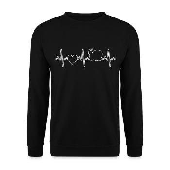 Battement de cœur d’escargot - Sweat-shirt Unisexe - noir - Devant - Alina (178cm) & Michal (187cm)