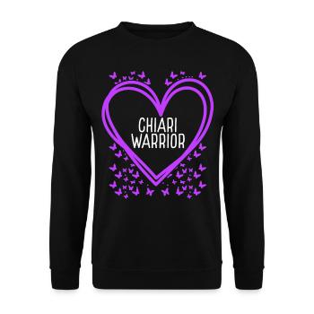 Chiari Malformation Ribbon Fighter Heart Warrior - Unisex Pullover - Schwarz - Vorne - Alina (178cm) & Michal (187cm)