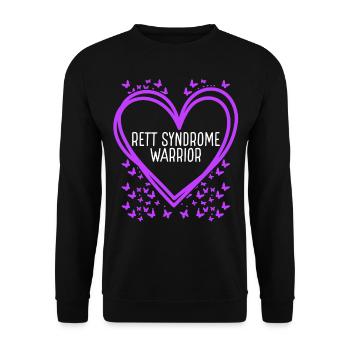 Rett Syndrome Ribbon Fighter Heart Warrior - Unisex Pullover - Schwarz - Vorne - Alina (178cm) & Michal (187cm)