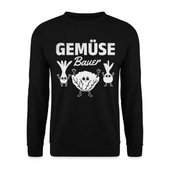 Lustige Gemüse Gärtner Landwirt Gemüse Bauer - Unisex Pullover - Schwarz - Vorne - Alina (178cm) & Michal (187cm)