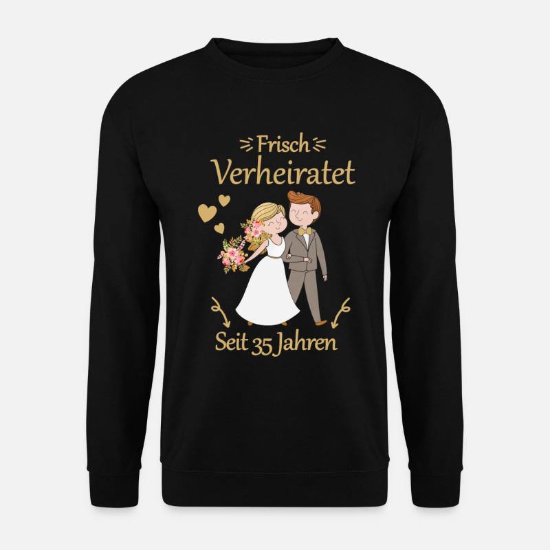 35 Jahre Verheiratet Leinwandhochzeit Geschenk - Unisex Pullover - Schwarz