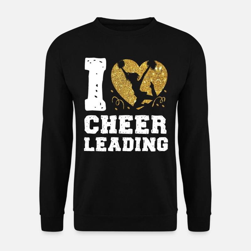 Cheer Cheerleading Heart I Love - Unisex Pullover - Schwarz