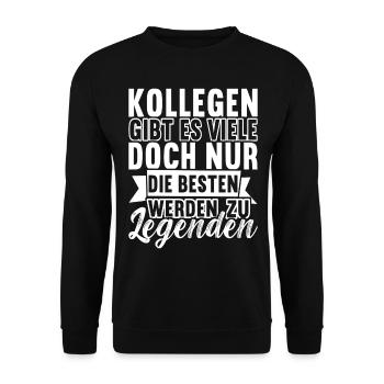 Abschiedsgeschenk Jobwechsel Kollege - Unisex Pullover - Schwarz - Vorne - Alina (178cm) & Michal (187cm)