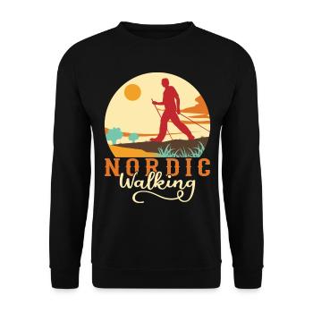 Nordic Walking Nordic Walker Walking Poles - Unisex Sweatshirt - black - Front - Alina (178cm) & Michal (187cm)