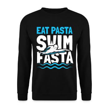Manger des pâtes Swim Fasta Drôle de nageur de pâtes - Sweat-shirt Unisexe - noir - Devant - Alina (178cm) & Michal (187cm)