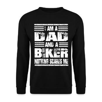 Je suis un père et un motard Rien ne me fait peur - Sweat-shirt Unisexe - noir - Devant - Alina (178cm) & Michal (187cm)