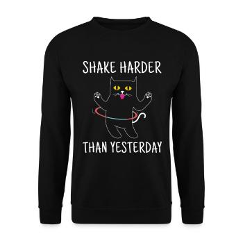 DRÔLE DE CHAT, DRÔLE DE CHAT, Drôle de dicton - Sweat-shirt Unisexe - noir - Devant - Alina (178cm) & Michal (187cm)
