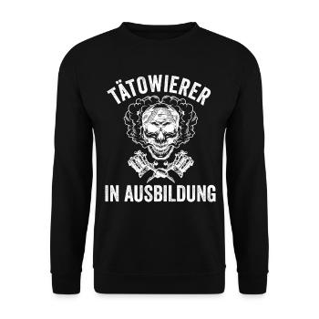 Tätowiert Tattoostudio Azubi Tätowierer - Unisex Pullover - Schwarz - Vorne - Alina (178cm) & Michal (187cm)
