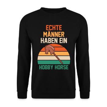 Hobby Horse Steckenpferd Hobbyhorsing - Unisex Pullover - Schwarz - Vorne - Alina (178cm) & Michal (187cm)