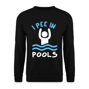 Swimmer Funny Swimming I Pee In Pools - Unisex Pullover - Schwarz - Vorne - Alina (178cm) & Michal (187cm)